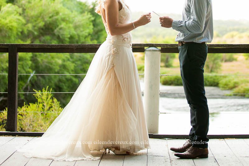 bride and groom renew their vows for their 5 yr anniversary