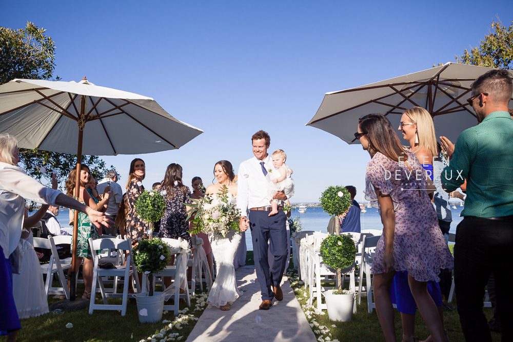 matilda bay wedding, april, autumn wedding, just married, husband and wife