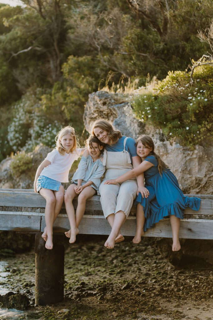 natural family photographer in perth enjoying time with her own children
