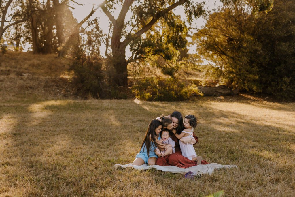 Kids laughing during natural family photography Perth session